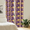 thumbnail image 3 of Ambesonne Geometric 4-Panel Curtains, Funny Memphis, 56"x63", Yellow Purple, 3 of 4