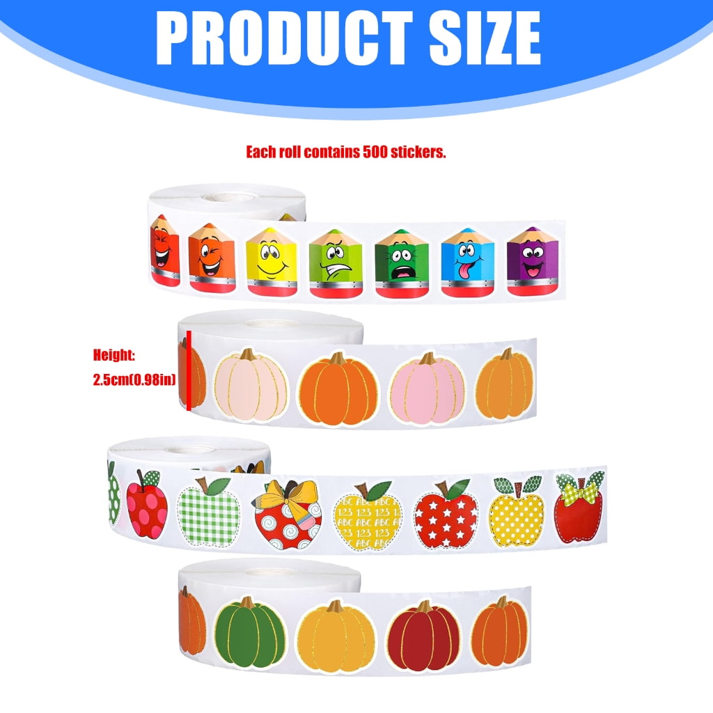 MOMOJIA 500Pcs Expression Sticker Roll Set for Educational Toys and Art Supplies