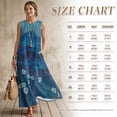 thumbnail image 7 of Xoenoiee Daisy Grass Mountain Print Women's Cotton Linen Maxi Dresses Round Neck Sleeveless Flowy Linen Long Dress with Pockets, Lightweight Summer Beach Vacation Outfits, L, 7 of 7
