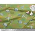 thumbnail image 3 of Soimoi Green Viscose Chiffon Fabric Crab & Tortoise Ocean Print Sewing Fabric Yard 42 Inch Wide, 3 of 3