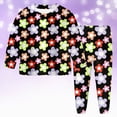 thumbnail image 2 of Baby Girls Clothes 24 Months 2T 3T 4T 5T 6T 7T Girls 2PCS Fall Winter Outfits Set Toddler Girls Long Sleeve Top Pants Set Tie-dye Pants Set Black Size 4-5 Years, 2 of 8