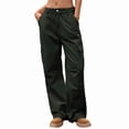 thumbnail image 3 of Pantalones Vaqueros Holgados para Mujer, Elásticos, Sueltos, de Cintura Alta y Pierna , Estilo Años 90, Y2K Verde M, 3 of 8