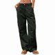 thumbnail image 3 of Pantalones Vaqueros Holgados para Mujer, Elásticos, Sueltos, de Cintura Alta y Pierna , Estilo Años 90, Y2K Verde M, 3 of 8