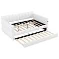 thumbnail image 6 of Euroco Upholstery Queen Size Daybed with Trundle, Velvet Sofa Bed with USB Charging, White, 6 of 10
