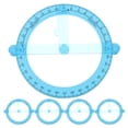 thumbnail image 1 of 5 transportadores circulares móviles para escuela y oficina, regla de dibujo multifuncional con brazo oscilante, transportador azul de 360 grados para dibujo técnico, 1 of 8