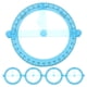 thumbnail image 1 of 5 transportadores circulares móviles para escuela y oficina, regla de dibujo multifuncional con brazo oscilante, transportador azul de 360 grados para dibujo técnico, 1 of 8