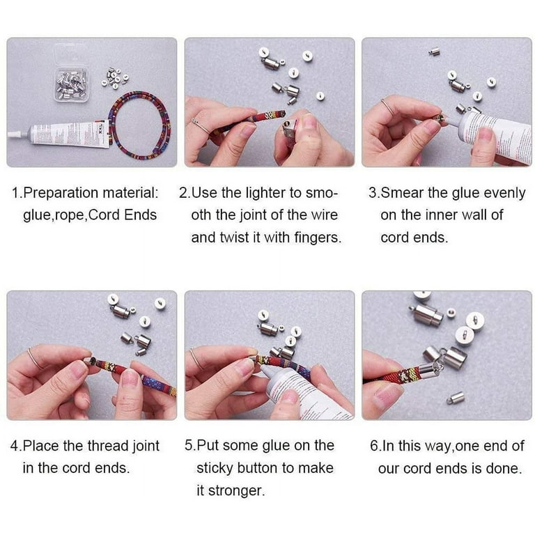 Glue on end store caps for jewelry