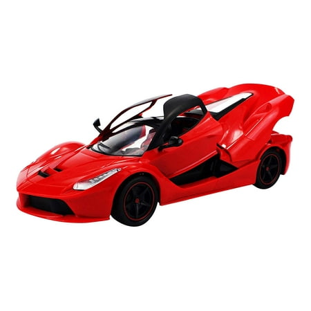1:16 Scale Full Function Exotic RC Super Car Remote Control Sports Car. Rechargeable Ready To Run w/ LED Headlights, Opening Doors (Colors May