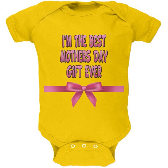 Mothers Day - Best Mothers Day Gift Yellow Soft Baby One Piece - 18-24 months