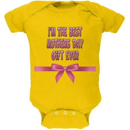 

Mothers Day - Best Mothers Day Gift Yellow Soft Baby One Piece - 3-6 months