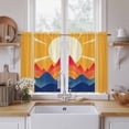 thumbnail image 2 of Sunlight Kitchen Curtains, Yellow Orange Blue Modern Geometric Abstract Art Light Filtering Window Curtain Panels, 2Pcs Rod Pocket Window Treatments Set for RV Dining Room Study Room 42x54 Inches, 2 of 9