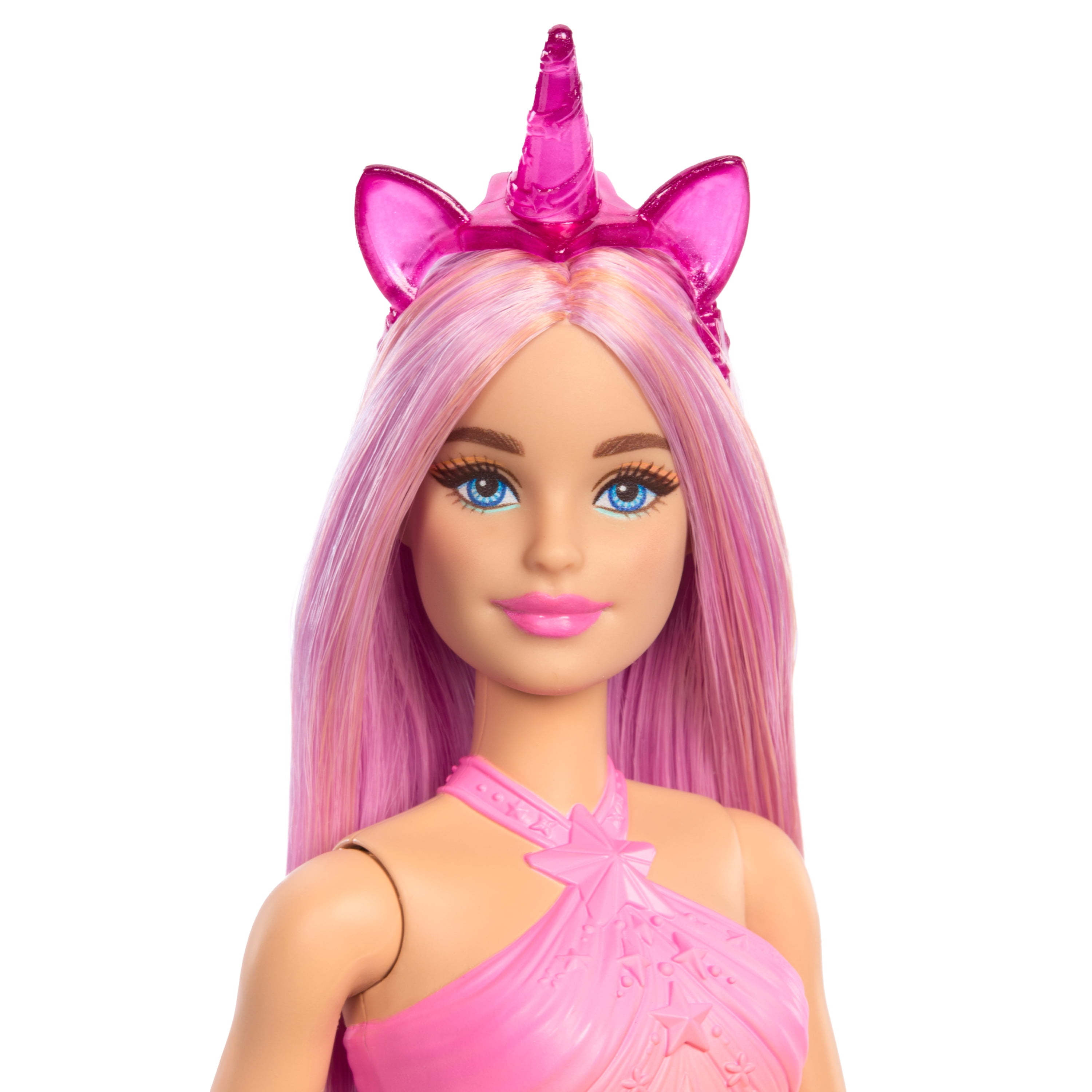 Barbie Unicorn Doll with Pink Hair, Ombre Outfit and Unicorn Accessories