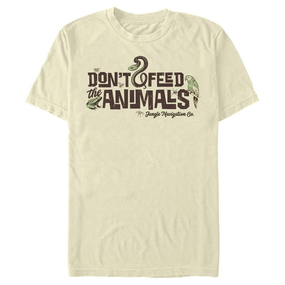 Men's Jungle Cruise Don't Feed The Animals Logo Graphic Tee Beige Small