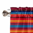 thumbnail image 5 of nqOlkjepod Colorful Striped Farmhouse Short Window Curtain Valances, Farmhouse Modern Rainbow Lines Art Rod Pocket Kitchen Valances for Living Room Bedroom Bathroom Cafe, 1 Panel - 42" x 18", 5 of 8