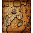 thumbnail image 3 of Ambesonne World Map Duvet Cover Set, Pirate Treasure Island, King, Pale Caramel and Sand Brown, 3 of 3