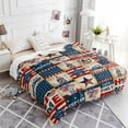 thumbnail image 4 of Patriotic Gnome Blanket USA Flag Throw Blankets Retro Plaid Soft Flannel Fleece Comfort Blanket, Check American Theme 4th of July Cozy Warm Bed Cover for Sofa Couch Chair 40x60In, 4 of 6