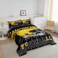 thumbnail image 3 of Erosebridal Football Comforter Set Twin Size Rugby Bedding Set Ball Games Sport Arena Black Yellow Comforter Sports Theme Quilt Set, 3 of 7