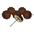 thumbnail image 3 of IBA Indianbeautifulart Brown Skull Engraved Wooden Wardrobe Knobs Cabinet Drawer Pull 10 Pcs, 3 of 3
