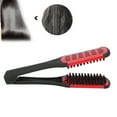 thumbnail image 4 of Abrazadera De Cepillo De Cerdas De Doble Cara, Herramienta De Peinado Multifuncional Para El Cabello Recto, Abrazadera Para Alisar El Cabello Para Mujeres Para Mejorar La Salud Del Cergrey Rojo, 4 of 8