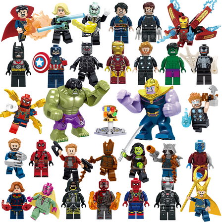 32 Pcs Super Hero Minifigures Building Blocks Toys Set, Collectible 1.77-2.95 Inchs Hulk Iron Man Action Figures Kits, Gift for Kids Fans