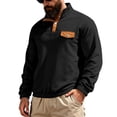 thumbnail image 2 of pstuiky camisa de manga larga para hombre, Blusa/camisa informal y moderna de color liso con cuello alto, manga larga y bolsillos para hombre Tops de talla grande para hombre xxl, 2 of 9