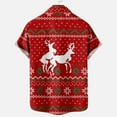 thumbnail image 5 of IROINNID Christmas Button Up Shirt for Men Funny Print Hawaiian Shirt Xmas Holiday Vacation Gift Button Tops,Burgundy, 5 of 5