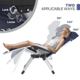 thumbnail image 4 of Magshion Zero Gravity Chair with Cushion, Folding Patio Recliner with Removable Side Tray and Pillow Headrest for Outdoor Lounge, Blue, 4 of 11