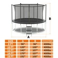 thumbnail image 3 of Trampolines 8FT 10FT Recreational Trampolines with Ladder Enclosure Net Outdoor Metal Frame Trampolines For Kids Teens Grown-ups, 3 of 7