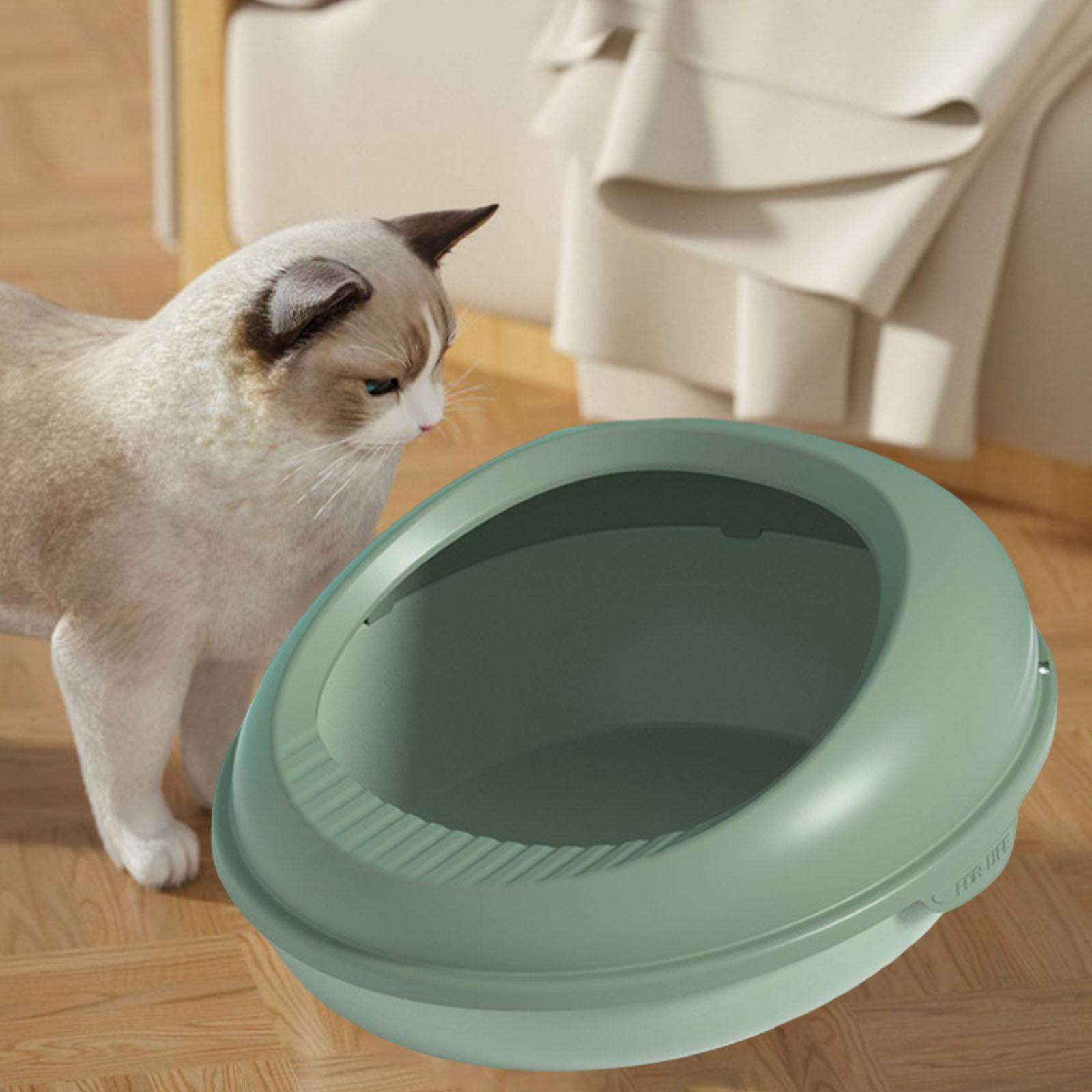 Semi Open Cats High Sided Easy Cleaning Bedpan Durable Sandbox Toilet Green