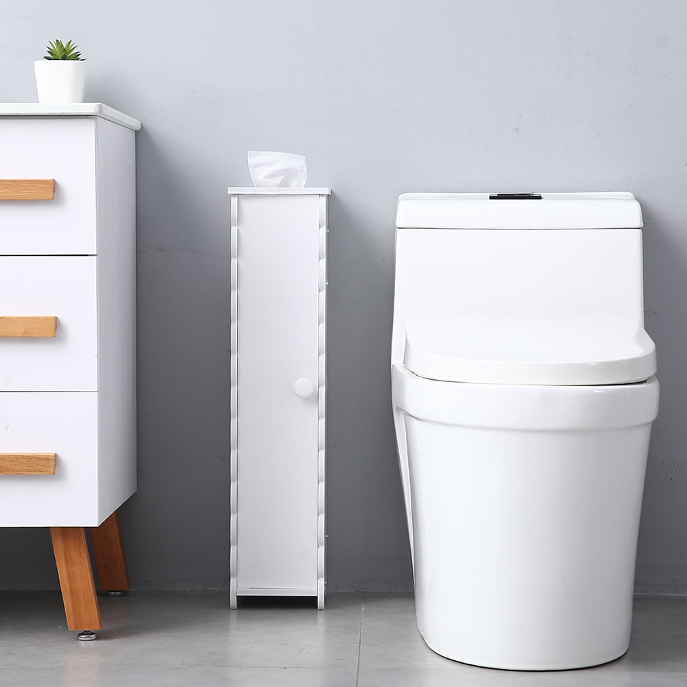 Topcobe Small Bathroom Storage Corner Floor Cabinet with ...