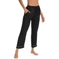 thumbnail image 4 of BOOMILK Pajama Pants for Women Sleepwear Solid Comfortable Satin Pants With Pockets, 4 of 9