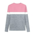 thumbnail image 4 of Tao Tao Kids Girls Casual Long Sleeve T Shirts Kids Loose Soft Striped Color Block Tunic Tops, Tees Blouses Children's Pullover Base Shirt Pink 1 7 Years, 4 of 7