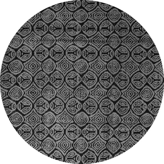 Ahgly Company Indoor Round Abstract Gray Modern Area Rugs, 5' Round