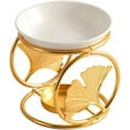 thumbnail image 5 of Warmself Gold Ginkgo Leaf Essential Oil Burner Aromatherapy Aroma Burner Oil Diffuser Candle Tealight Oil Warmer, 5 of 5