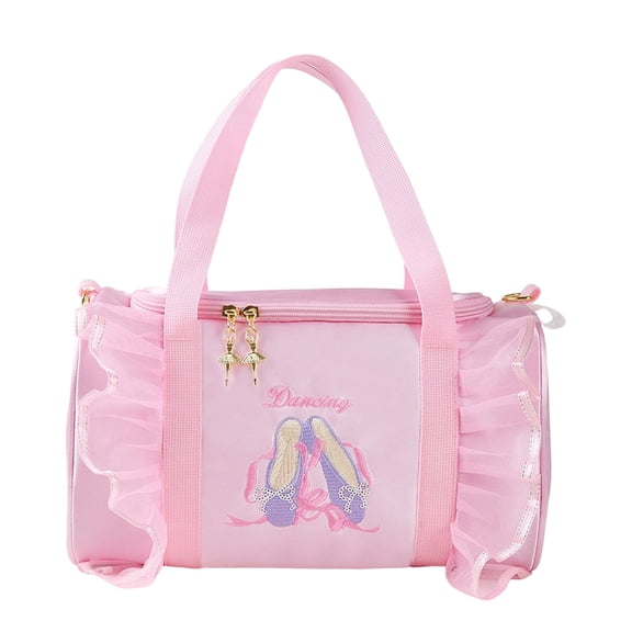 Children's Dance Ballet Large Capacity Fashion Handbag Dance Duffel Travel Lace Suitable for Children Girls Daughter Granddaughter Yoga,Black