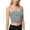 Gray, variant on Women's Strapless Sequin Crop Top with Adjustable Spaghetti Straps - Small, Black