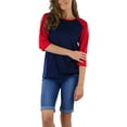 thumbnail image 6 of ToBeInStyle Women's Classic Two Color Cotton Baseball T-Shirts, 6 of 6