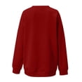 thumbnail image 4 of PEASKJP Chandails en Molleton Décontractés Oversize à Manches Longues Col Rond pour Femmes (m, Rouge), 4 of 5