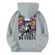 thumbnail image 4 of Moonsky Sudadera con capucha y cordón HUNTRX, estampado de grupo de chicas coreanas, jersey corto, suave y cómodo, top de manga larga para primavera y otoño. Gris 130, 4 of 5