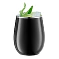thumbnail image 2 of Smarty 12 oz. Black with Silver Elegant Stemless Plastic Wine Glasses 64ct, 2 of 6