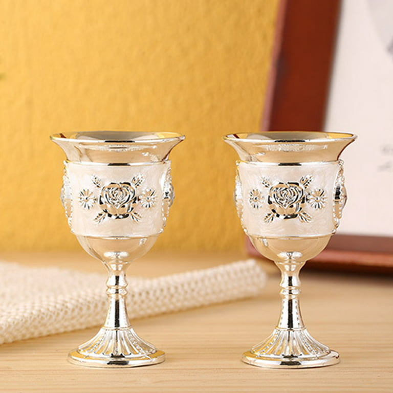REPLICARTZUS Vintage Chalice Goblet Communion Cup, Brass Wine  Goblet, Handmade Gold Chalice - Ideal Gift for Wine Enthusiasts - Wedding Wine  Glass, 1 Pc 6.5 - 230 ml: Goblets & Chalices
