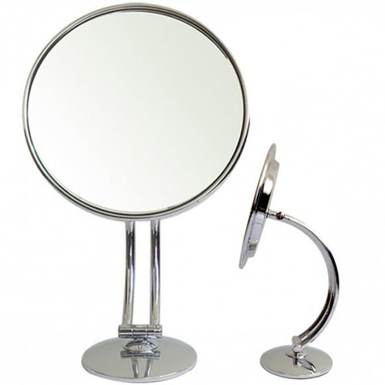 Rucci Chrome Large Standing Makeup Mirror 7x Magnifying Angled Vanity