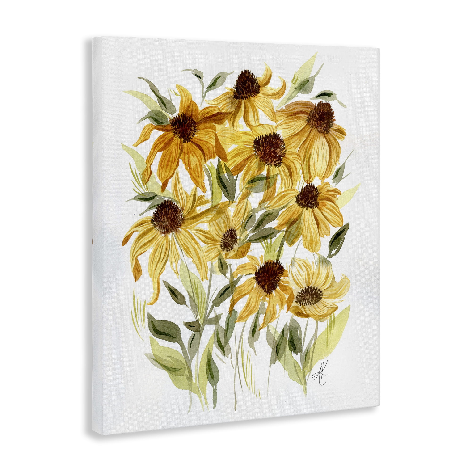Stupell Industries Yellow Rudbeckia Florals Botanical & Floral Painting Gallery Wrapped Canvas Art Print Wall Art, 16 x 20