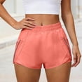 thumbnail image 2 of Hurxie Women's Running Shorts with Zipper Pockets, Mid-Waisted Quick Dry Athletic Workout Sport Short Orange,L, 2 of 6