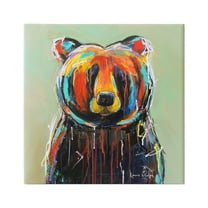 Stupell Abstract Urban Bear Graffiti Animals & Insects Painting Gallery Wrapped Canvas Print Wall Art