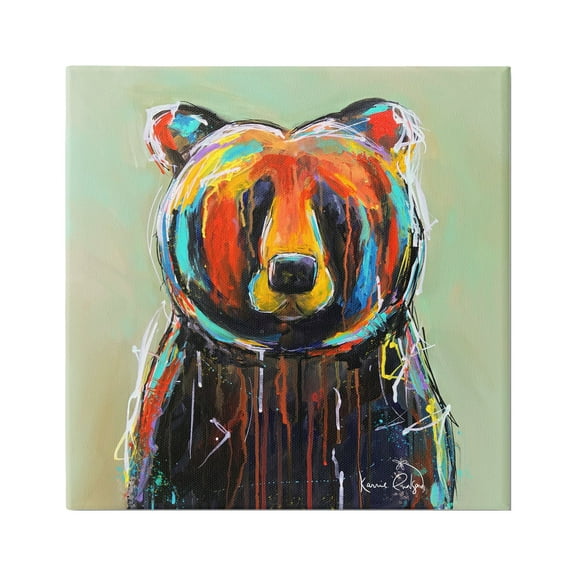 Stupell Abstract Urban Bear Graffiti Animals & Insects Painting Gallery Wrapped Canvas Print Wall Art