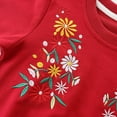 thumbnail image 6 of Otqutp Round Neck Tops for Baby Toddler Girls 2024 Pullover Round Neck Long Sleeve Sweatshirt Embroidered Floral Embroidered Flower T Shirt(Red,2 Years), 6 of 6