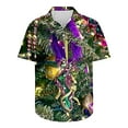 thumbnail image 5 of Aloohaidyvio Mens Mardi Gras Shirts Men's Hawaiian Button Down Short Sleeve Shirt Funny Floral Casual Beach Shirts 2025 Mardi Gras Clothing Clearance, 5 of 5
