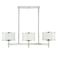 thumbnail image 3 of White with Polished Nickel Acccents Three Light Linear Chandelier from the Delphi Collection, 3 of 6