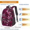 thumbnail image 3 of Camo and Twig Magenta Pattern 17" Waterproof Oxford School Backpacks for Teens, S-Shape Padded Straps, for School, Travel, Hiking, Camping, 3 of 5